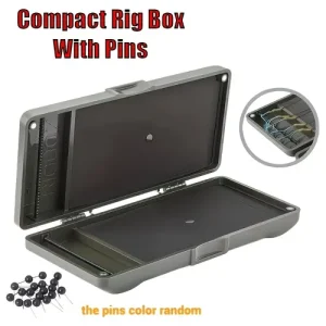 Rigtrip Carp Fishing Rig Box with Pins - Durable PC Material Hook Link Rig Wallet Tackle Storage Case for Zig Chod Stiff Hair Rigs - Secure Foam Inser