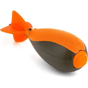 Orange-Gray Dual-Color Long-Cast Feeder, Automatic Bait Release for Reservoir and Deep Water Fishing, Precision Bottom Sinking for Fish Attraction