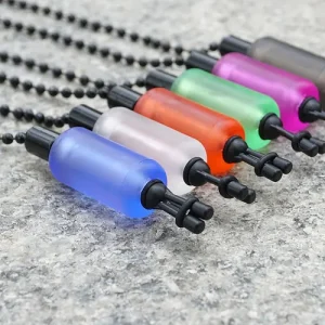 HIRISI Carp Fishing Bobbin Indicator, 6 Colors Drop Off Bite Alarm with Bead Chain, Carp Fishing Tackle Accessories