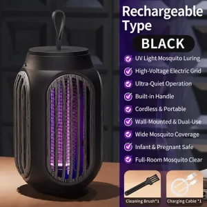 2-In-1 USB Rechargeable Mosquito Trap Lamp, Portable Hanging And Desktop Design, Indoor Outdoor Use for Home, Camping, Patio, And Bedroom