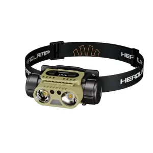 1 LED Rechargeable Headlamp with Digital Display, Zoomable, USB-C Fast Charging, 18650 Lithium Battery, 1800mAh, Portable Emergency Flashlight for Out