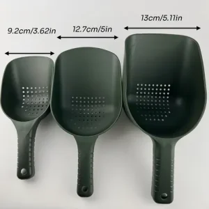 Narcissus 1pc Fishing Bait Scoop, Carp Groundbait Throwing Spoon with Drain Holes, Durable Plastic Baiting Tool, S/M/L Sizes for Carp Fishing