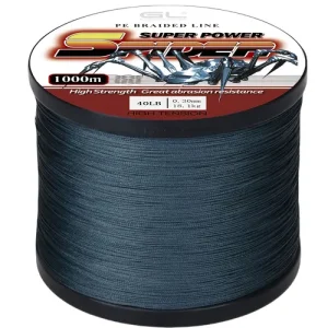 1000m/1093yd Super Power Deep Gray Braided Fishing Line - 4-Strand Smooth Long Cast, 3.63-36.29KG Tensile Strength, Ultra-Durable Polyethylene, Ideal
