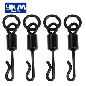 60pcs 9km Carp Fishing Snap Swivels Quick Change Swivel Solid Ring Fishing Hook…