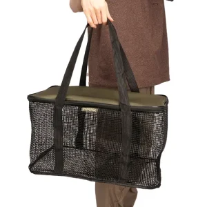 Large Mesh Carp Fishing Tackle Bag 45cm Breathable Carry Bag With Zipper Carp…