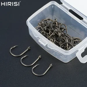50pcs Carp Fishing Coating High Carbon Barbed Hooks Fishing Hooks Accessories