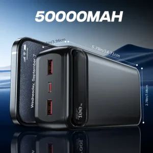 50000 Mah External Battery Portable Charger, USB Power Bank 22.5W, PD3.0 Quick Charge Function, 3 Inputs And 3 Outputs, Mobile Phone Charger Battery C