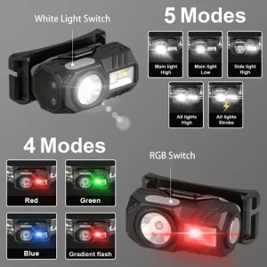 1pc Usb Motion Sensor Rechargeable Mini Flashlight With For Camping Fishing