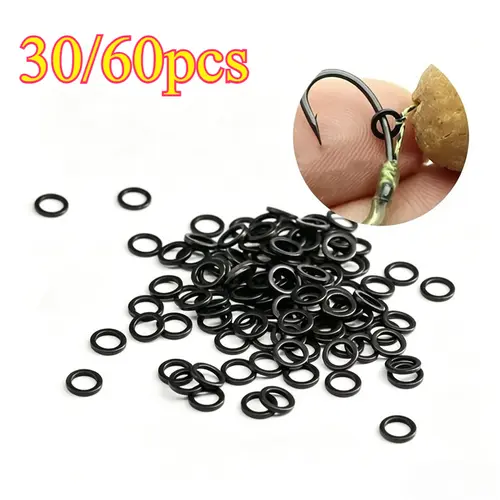 30/60pcs Circular Swivel Ring, European Carp Fishing with Circular Connecting Ring Fishing Set Additions, Stainless Steel Circular Thin Sheet, Specially Designed for Connecting Carp Fishing Equipment And Additions with Bait Hooks
