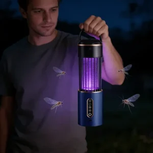 USB Rechargeable Mosquito Killer Lamp - Multifunctional, Strong Light Illumination, Bone Capture And Physical Killing, Stylish Black Design for Bedroo