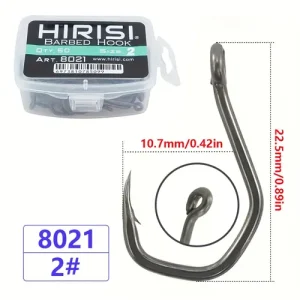 40pcs Fishing Hooks Set Carbon Steel Single Circle Fly Fishing Barbed Carp…