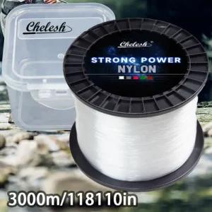 Chelesh 3000M Ultra-Long Distance Transparent Single Filament Nylon Line 2.72-14.51KG Durable And Wear-Resistant, Soft Texture Easy to Handle, Ideal F