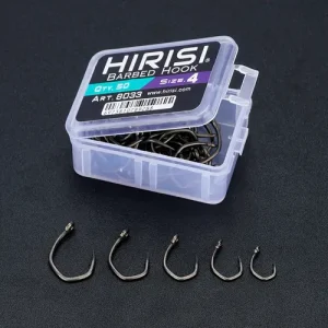 HIRISI 50pcs Fishing Hooks Set Carbon Steel Single Circle Fish Hook Barbed Carp Hooks Sea Tackle Accessories