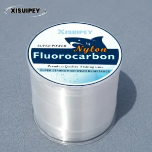 1pc 500M White Fluorocarbon Fishing Line, Strong Tensile Wear-Resistant Bite-Proof Main Line, Lure Leader Line Main Line