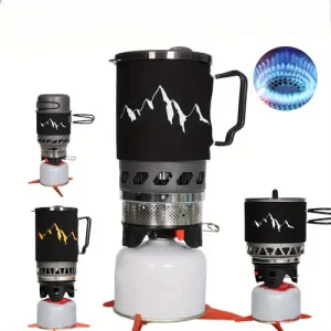 30 43oz Oz Portable Camping Cookware Set With Windproof Stove Aluminum Alloy…