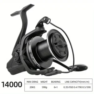 BILLINGS Long Casting Spinning Fishing Reel, 8000-14000 Series High-Speed 4.8:1 Gear Ratio, 20KG/44LB Max Drag, Smooth Drag System for Surfcasting, Ji