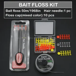 12pcs Carp Fishing Additions Kit Bait Floss Kit Carp Bait Floss Hair Needle Up…